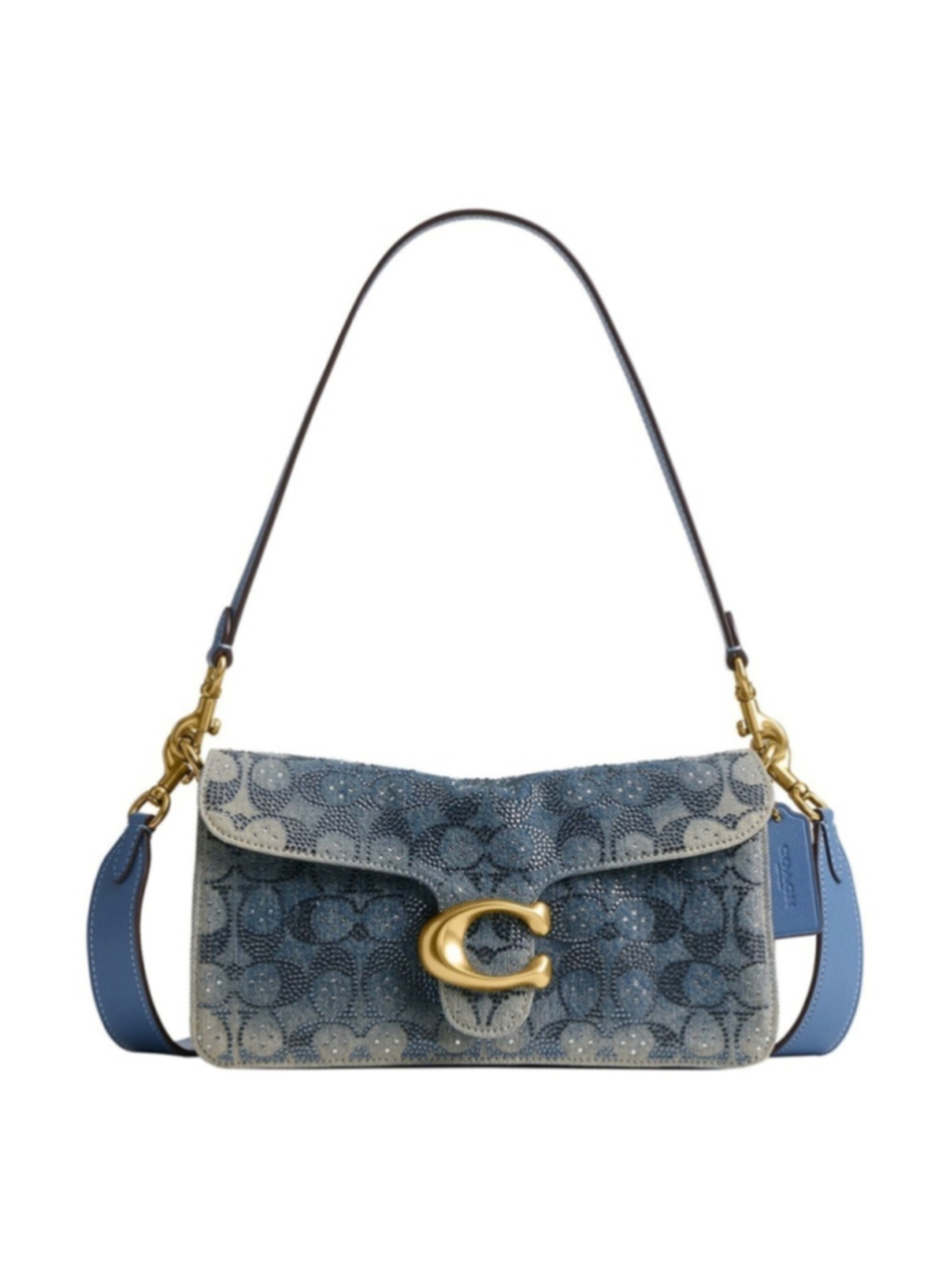 NEW Coach 26 Blue Denim Crystal Signature Tabby Shoulder & Crossbody Bag CDZ3